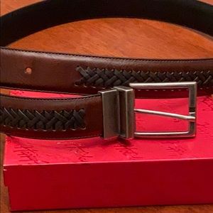 Men’s black and brown leather belt